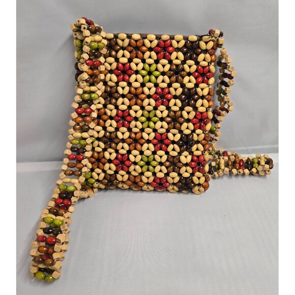 Handcrafted Multicolor Beaded Purse crossbody boho unique beachcore nautical - Picture 1 of 8